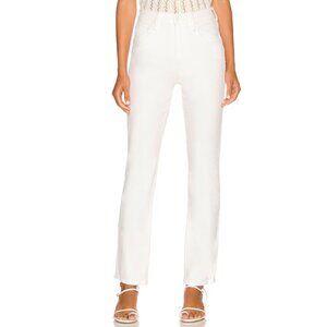 NWOT MOTHER High‎ Waisted Rider Skimp Jeans Women's Size 25 White Cotton Blend